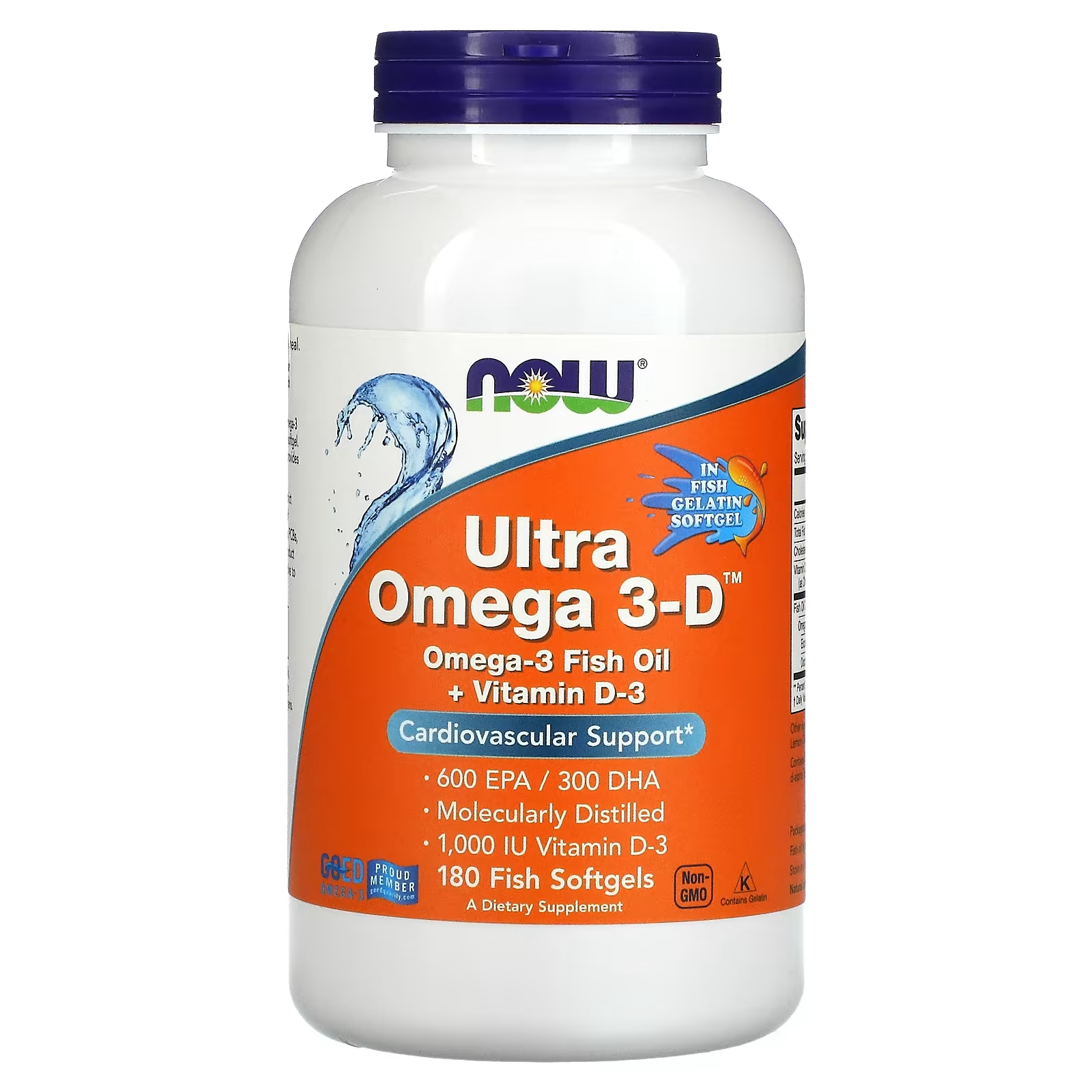 Ultra Omega 3-D™ 1200 mg (Fish Softgels) (600 mg EPA / 300 mg DHA) – NOW Foods